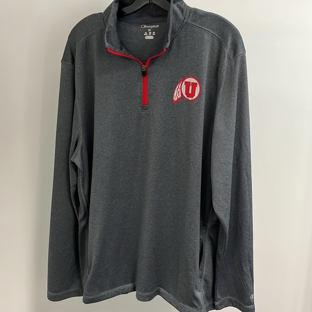 Champion Utah quarter zip pullover. Performance fabric. Reflective logo. X Large